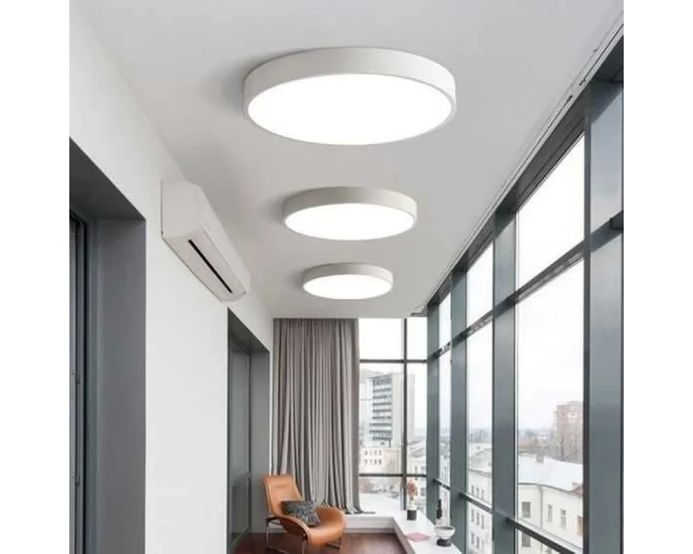 100cm 140 Watt 19500 Lümen Yuvarlak Davul Linear Aydınlatma Beyaz ve Gün Işığı