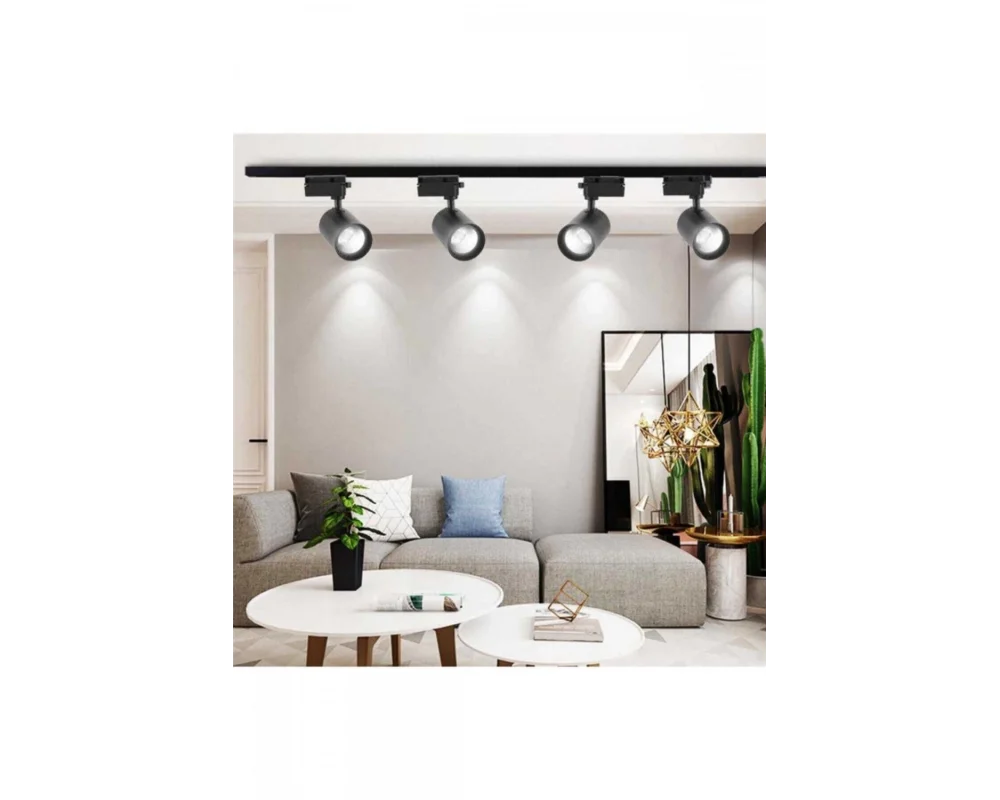 30 Watt Ray Spot Beyaz Işık Vitrin Aydınlatma 4 Adet Spot 1 Metre Ray