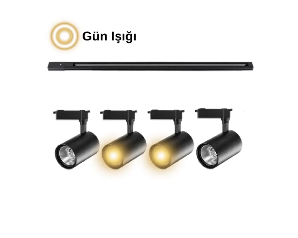 30 Watt Ray Spot Gün Işığı Vitrin Aydınlatma 4 Adet Spot 1 Metre Ray