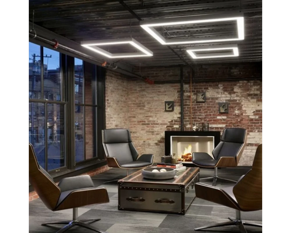 50-50 Kare 65 Watt 9000 Lümen Sarkıt Linear Aydınlatma Beyaz ve Gün Işığı