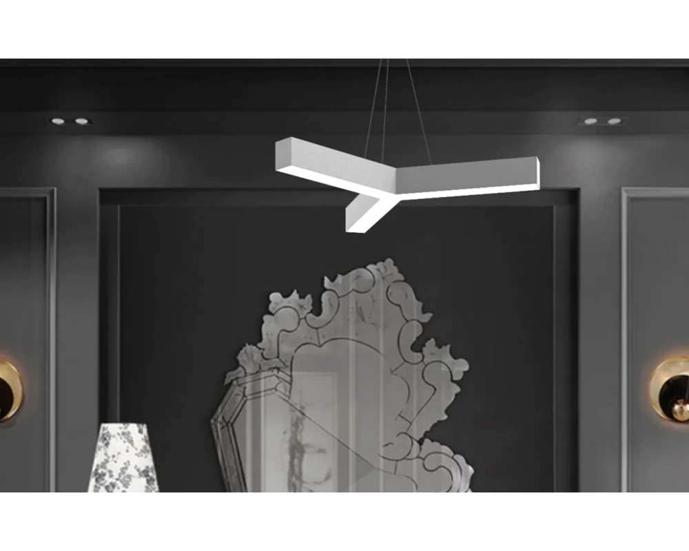 60-60-60cm 60 Watt 8000 Lümen Y Linear Aydınlatma Beyaz ve Gün Işığı