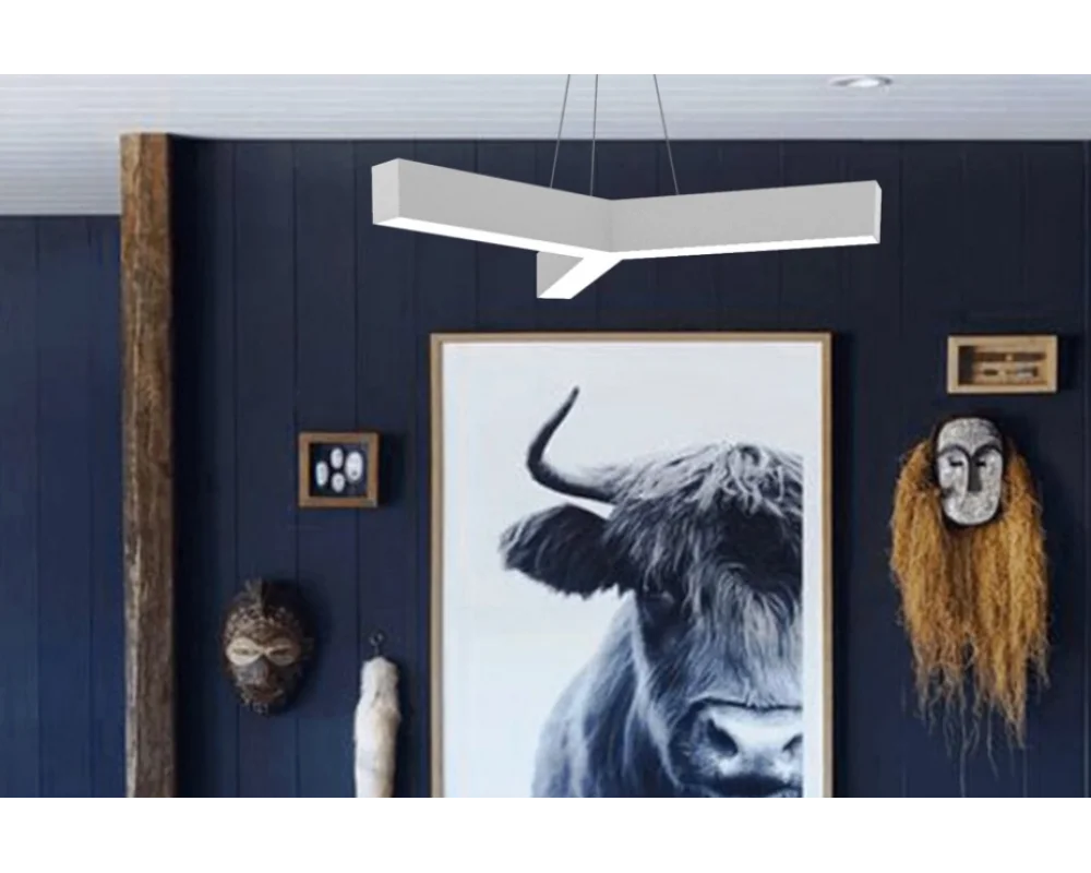 60-60-60cm 60 Watt 8000 Lümen Y Linear Aydınlatma Beyaz ve Gün Işığı