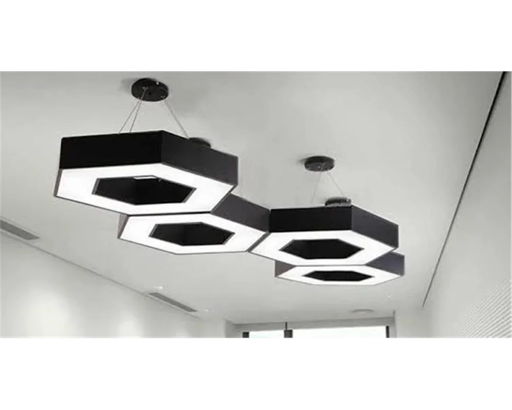 Çap 60 60 Watt 8000 Lümen Altıgen Linear Aydınlatma Beyaz ve Gün Işığı