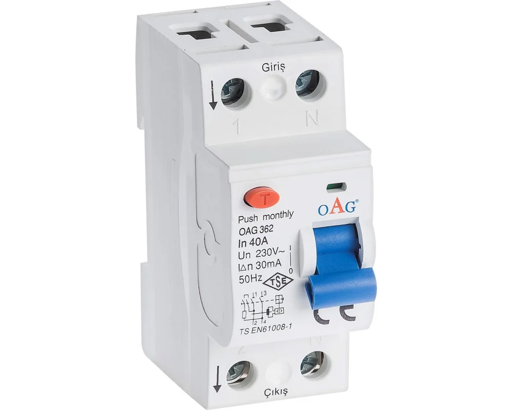 OAG 2 Kutuplu Kaçak Akım Role ve Amper mAmp Çeşitleri