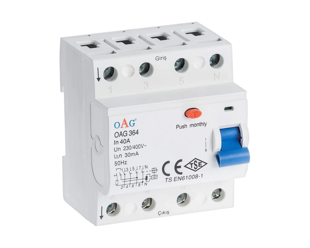 OAG 4 Kutuplu Kaçak Akım Role ve Amper mAmp Çeşitleri