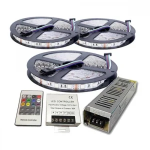 15 ve 20 Metre RGB Şerit Led Kombini - 5050 SMD 3 Çip İç ve Dış Mekan