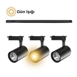 30 Watt Ray Spot Gün Işığı Vitrin Aydınlatma 3 Adet Spot 1 Metre Ray