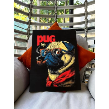 Pug Life Temalı Dijital Tablo – Gözlüklü Tüylü Dostunuzla Renkli Duvar Dekoru