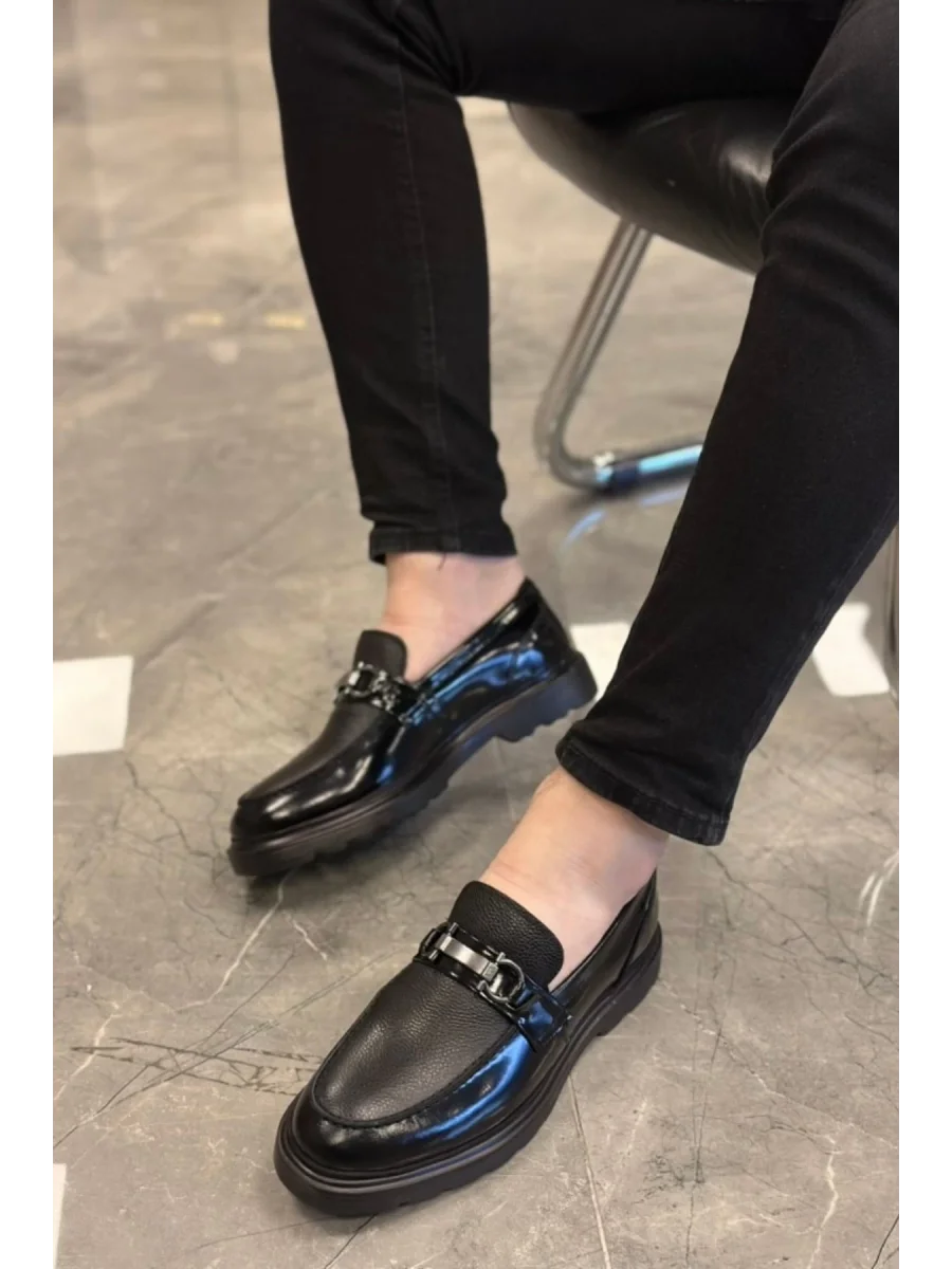 Hakiki Deri Rugan Cilt Eva Taban Loafer