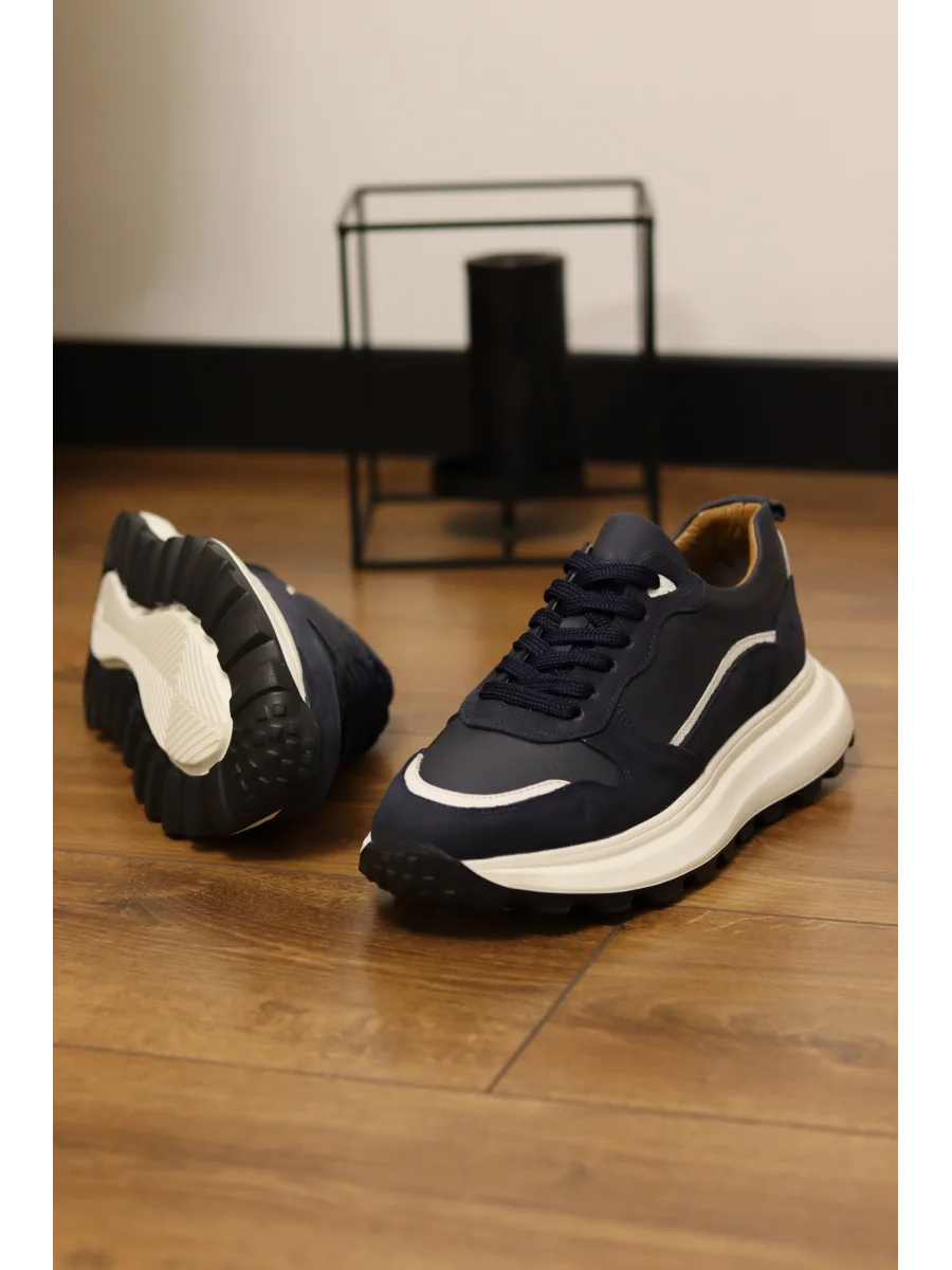 Altura Lacivert Hakiki Deri Eva Taban Sneakers