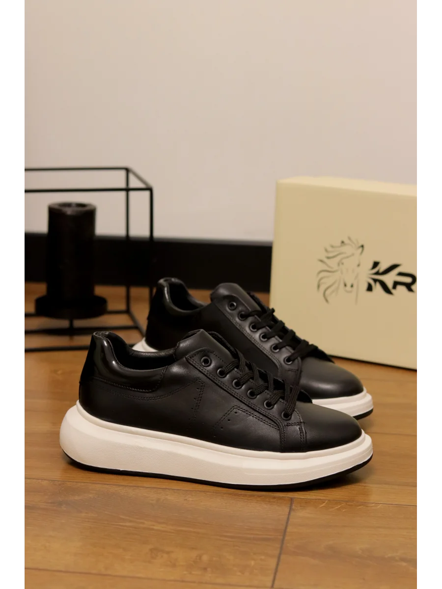Bold Hakiki Deri Siyah Cilt Sneaker