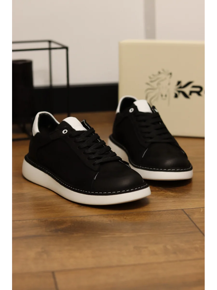 Carve Hakiki Nubuk Deri Siyah Sneaker