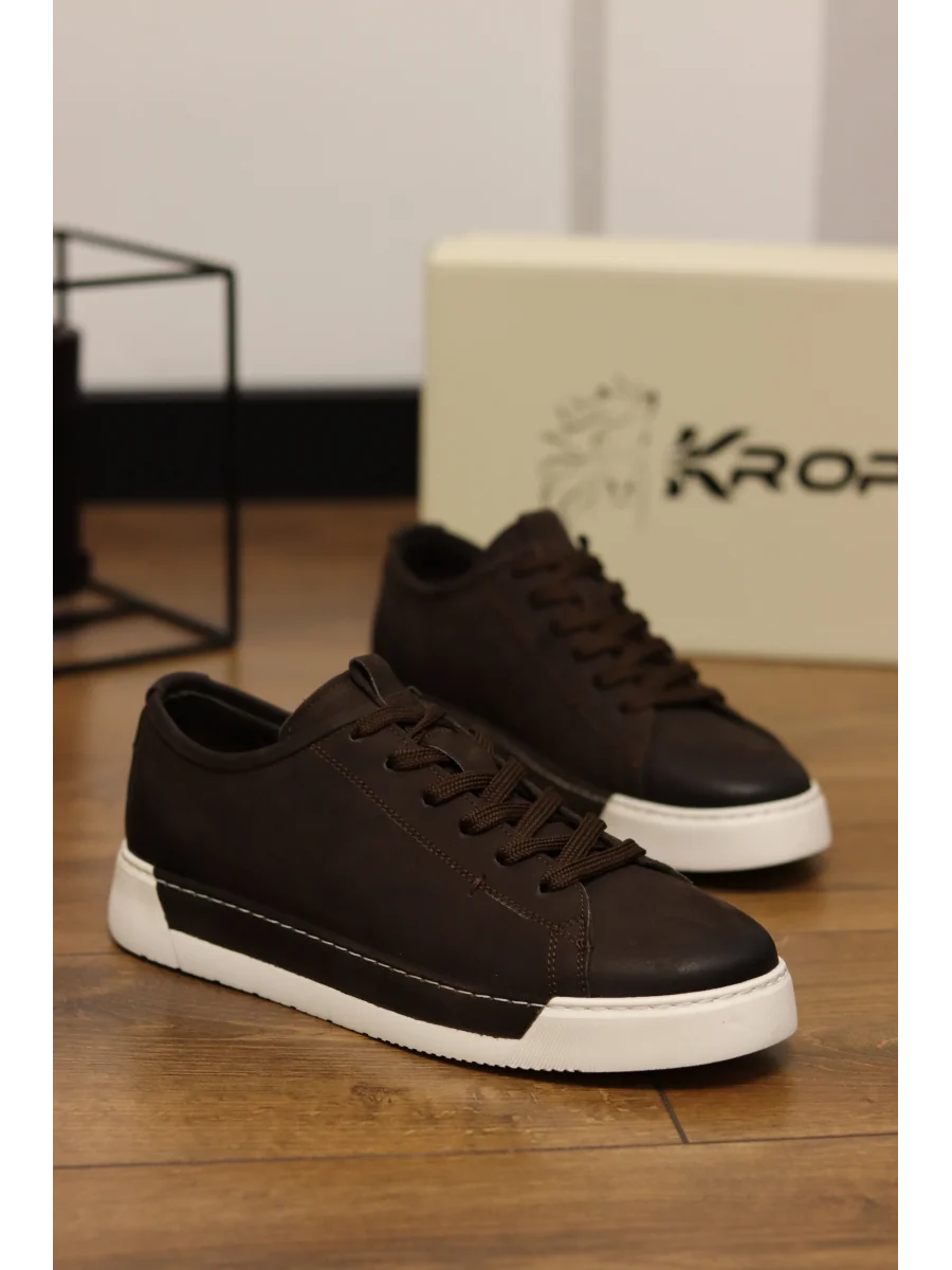 Clay Hakiki Nubuk Deri Kahve Sneaker