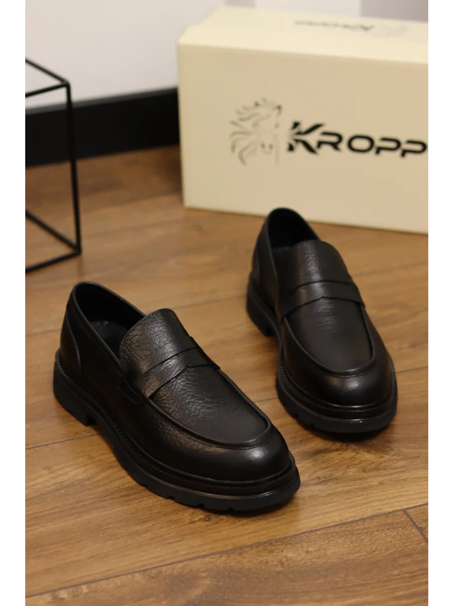 Elron Hakiki Deri Siyah Arizona Loafer