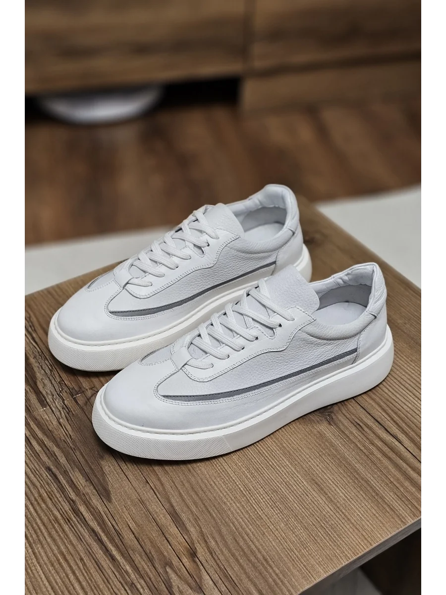 Hakiki Deri Lux Beyaz Eva Taban Sneaker
