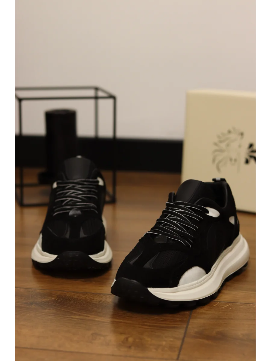 Osmo Hakiki Deri Siyah Sneakers