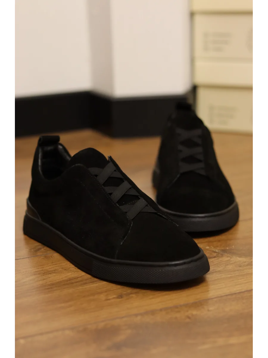 Senza Siyah Hakiki Süet Deri Sneaker Ayakkabı