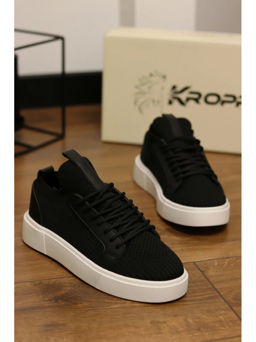 Vibe Siyaha Beyaz Taban Triko Sneaker