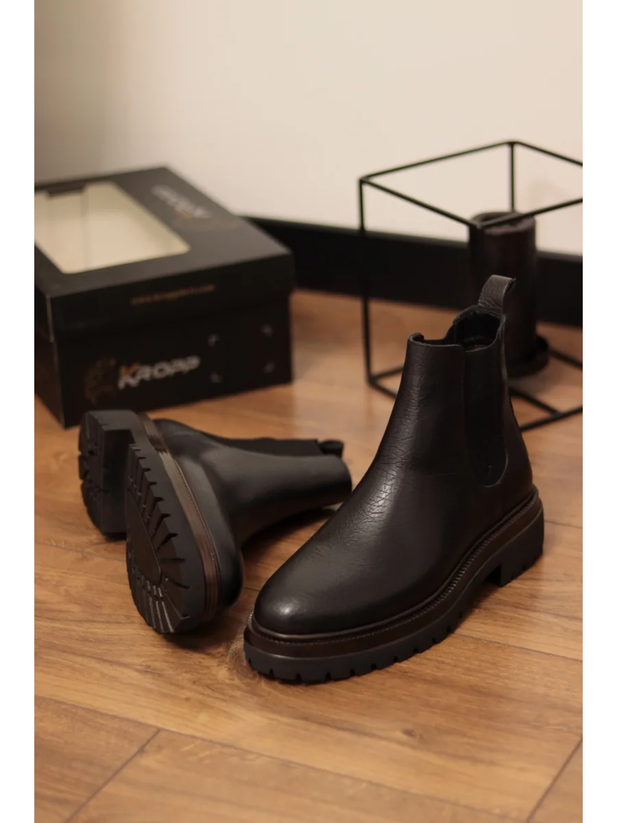 Zerion Hakiki Arizona Deri Siyah Chelsea Bot