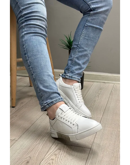Hakiki Deri İthal Termojel Taban Beyaz Sneaker