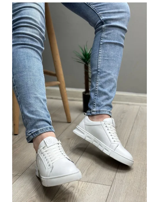 Hakiki Deri İthal Termojel Taban Beyaz Sneaker