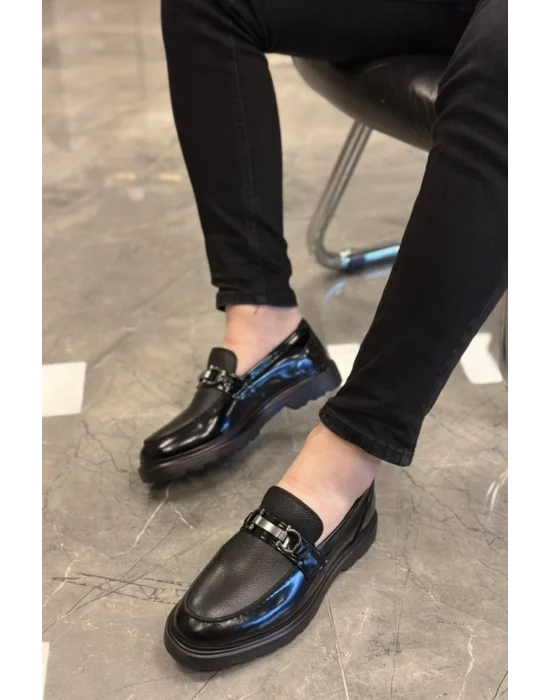 Hakiki Deri Rugan Cilt Eva Taban Loafer