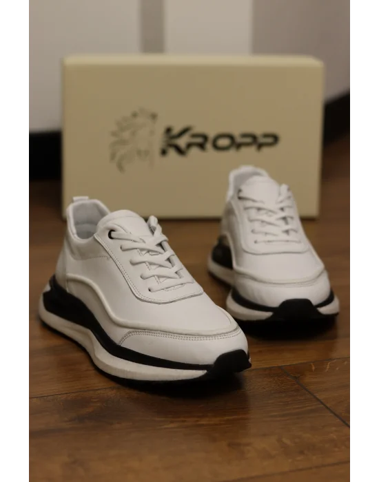 Sigma Beyaz Hakiki Deri İthal Taban Sneakers