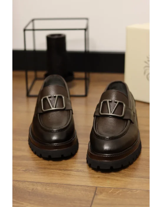 Enzo Hakiki Deri Acı Kahve Floter Makosen Ayakkabı