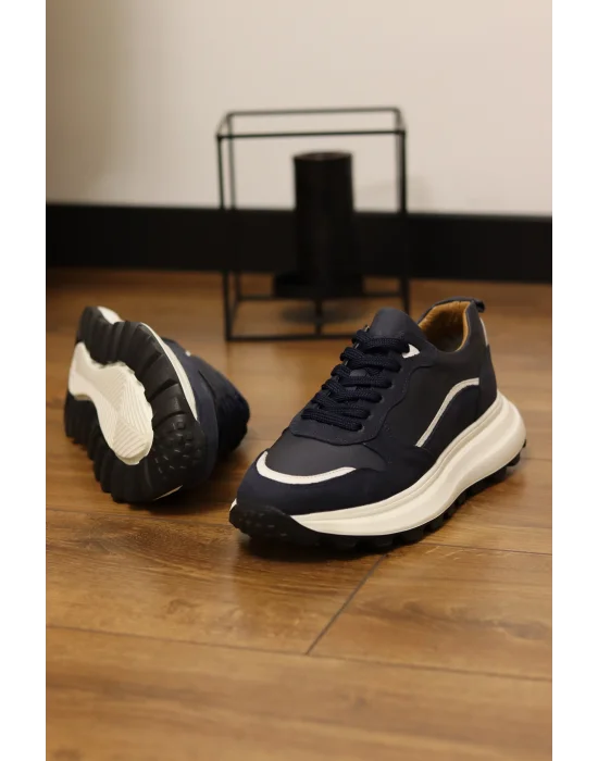 Altura Lacivert Hakiki Deri Eva Taban Sneakers