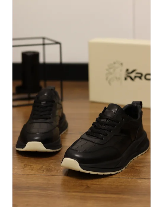 Armor Hakiki Deri Siyah İthal Taban Sneakers