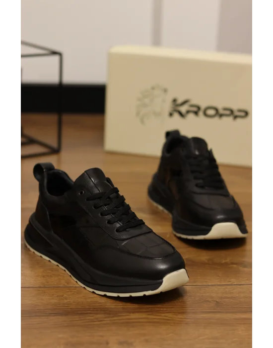 Armor Hakiki Deri Siyah İthal Taban Sneakers