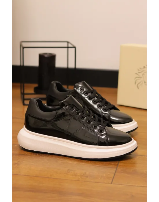 Bold Hakiki Deri Siyah Rugan Sneaker