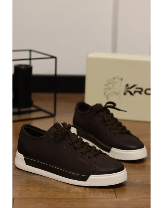 Clay Hakiki Nubuk Deri Kahve Sneaker