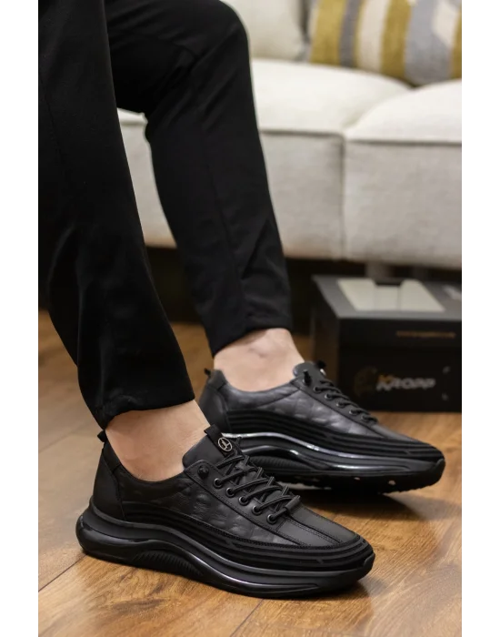 Draco Hakiki Deri Siyah İthal Taban Erkek Sneakers