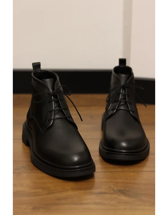 Grov Hakiki Deri Siyah Floter Casual Bot