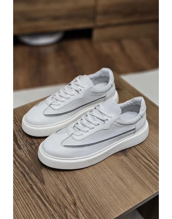 Hakiki Deri Lux Beyaz Eva Taban Sneaker