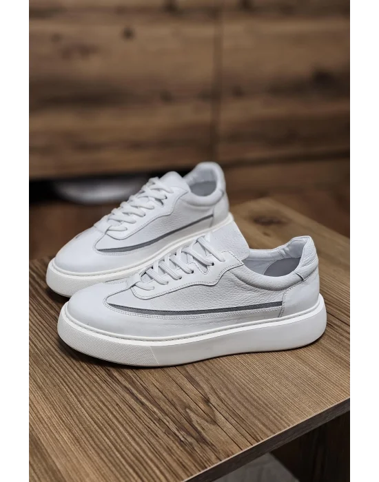 Hakiki Deri Lux Beyaz Eva Taban Sneaker