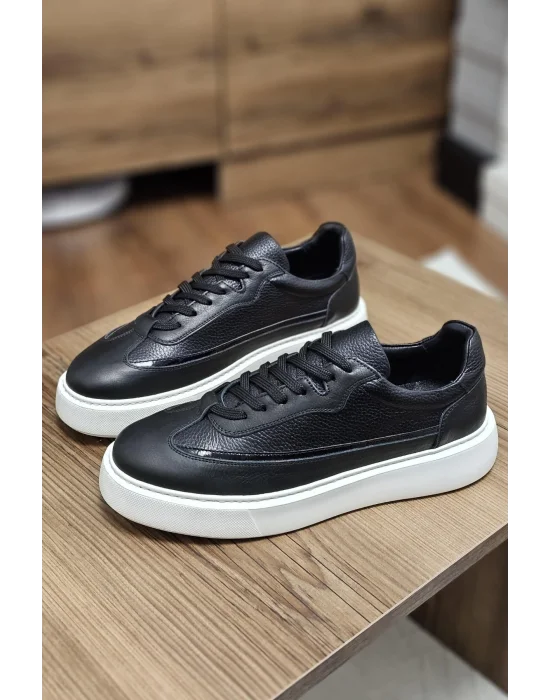 Hakiki Deri Lux Siyah Eva Taban Sneaker