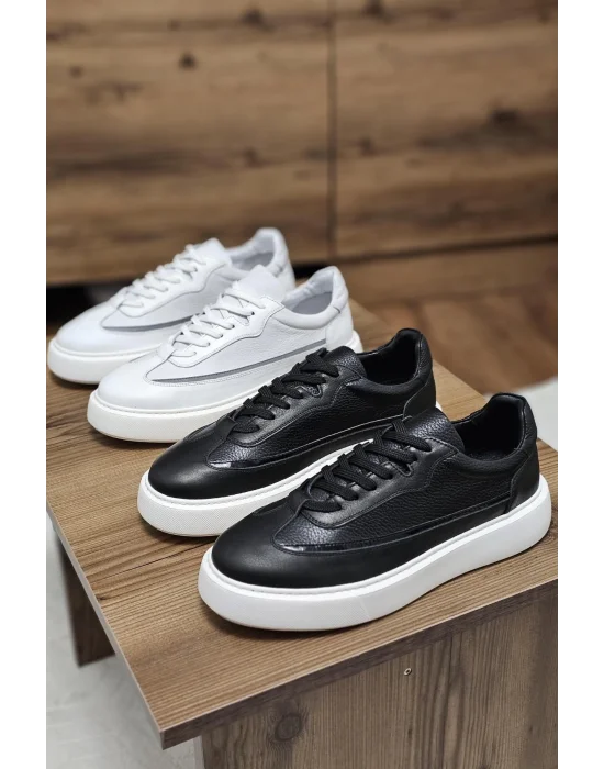 Hakiki Deri Lux Siyah Eva Taban Sneaker