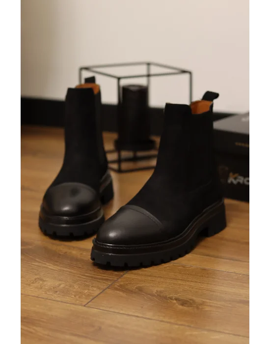 Matt Siyah Hakiki Süet Deri Cilt Maskartalı Chelsea Bot