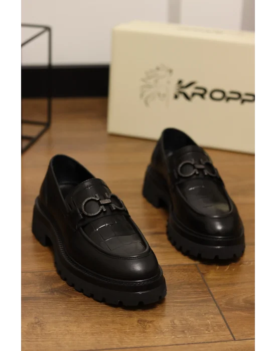 Orbis Hakiki Deri Kroko Desenli Loafer