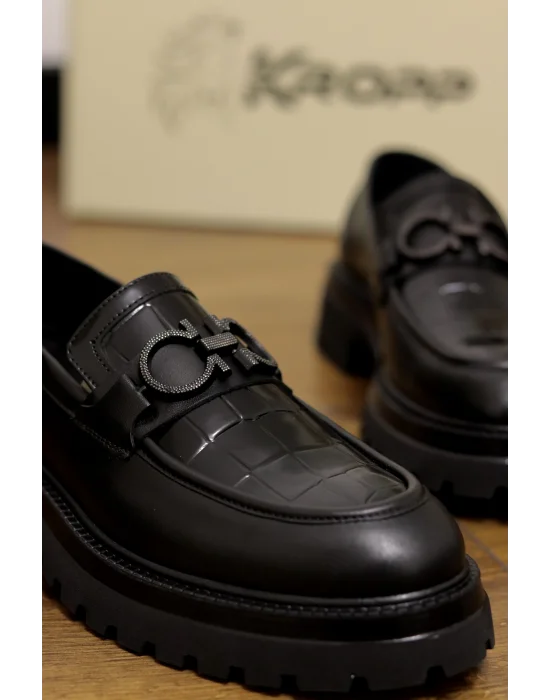 Orbis Hakiki Deri Kroko Desenli Loafer