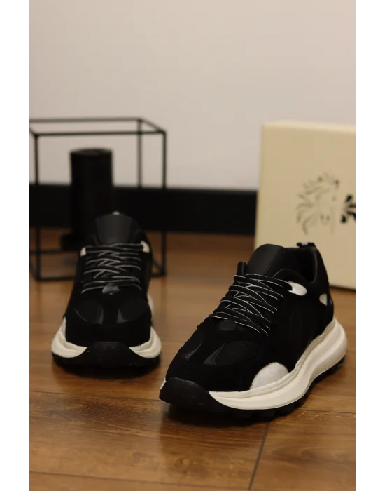 Osmo Hakiki Deri Siyah Sneakers