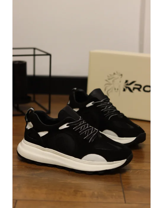 Osmo Hakiki Deri Siyah Sneakers