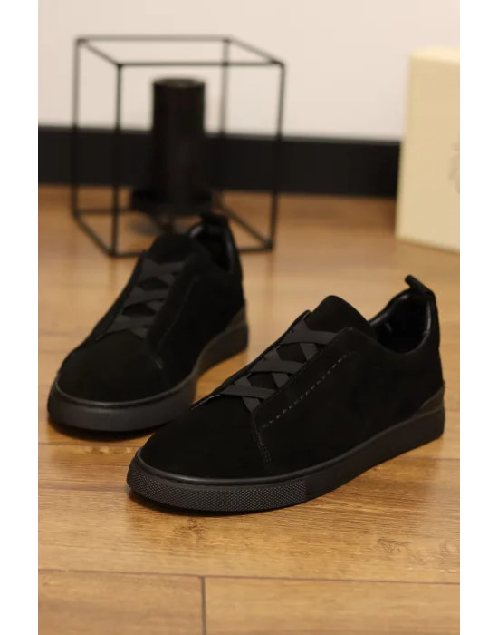 Senza Siyah Hakiki Süet Deri Sneaker Ayakkabı