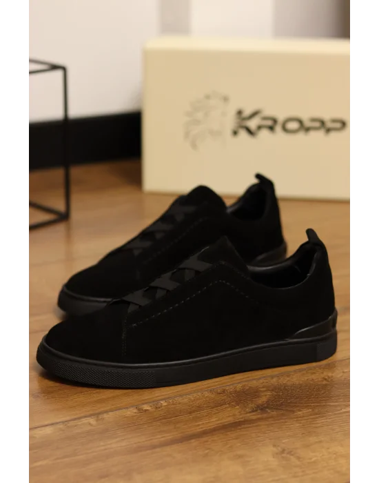 Senza Siyah Hakiki Süet Deri Sneaker Ayakkabı