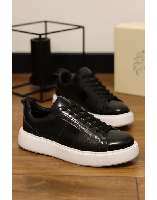 Tuscon Siyah Hakiki Deri Eva Taban Sneaker