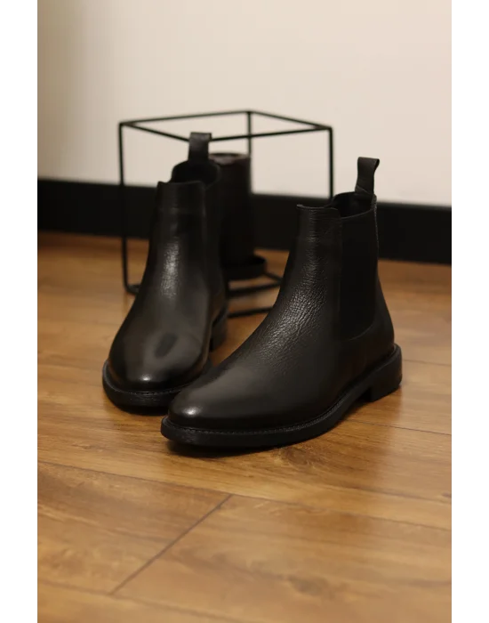 Velt Hakiki Deri Floter Baskı İtalyan Kalıp Klasik Chelsea Bot