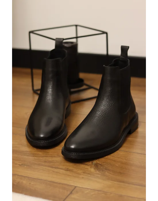 Velt Hakiki Deri Floter Baskı İtalyan Kalıp Klasik Chelsea Bot