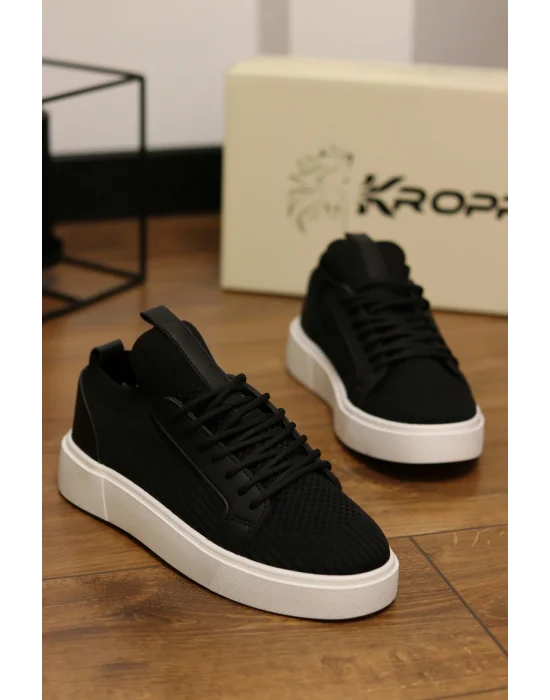 Vibe Siyaha Beyaz Taban Triko Sneaker